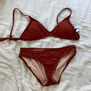 EUC JCrew bikini, rust copper color